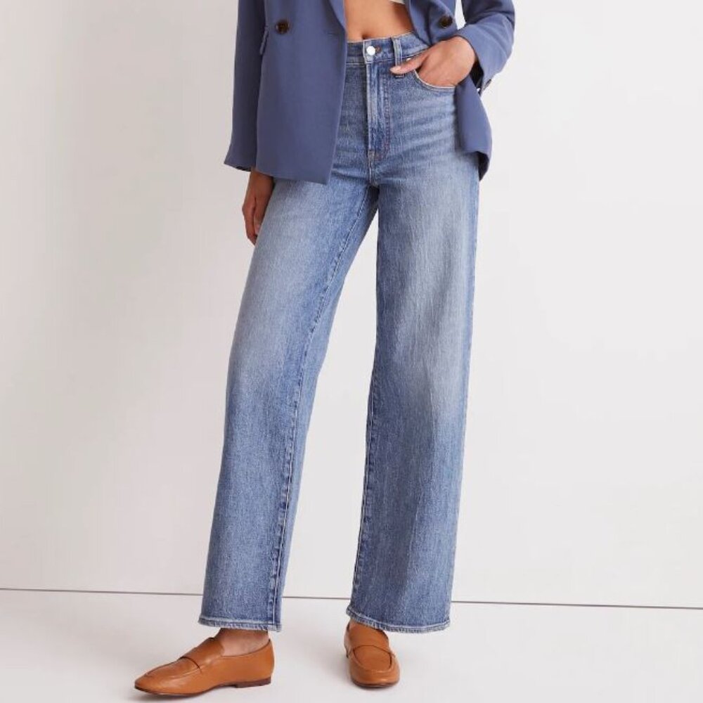 The Petite Perfect Vintage Wide-Leg Jean in Heathercore Wash, Size 29 Petite